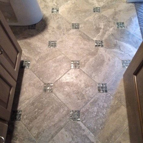 tile installation in bathroom - Contract Interiors, IN